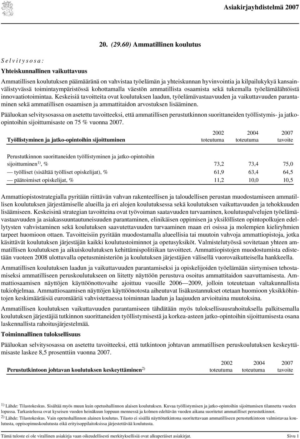 ammatillista osaamista sekä tukemalla työelämälähtöistä innovaatiotoimintaa.