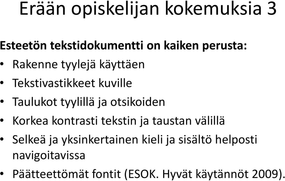 otsikoiden Korkea kontrasti tekstin ja taustan välillä Selkeä ja yksinkertainen