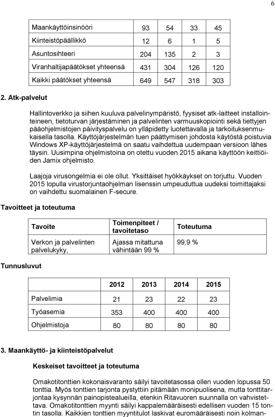 on ylläpidetty luotettavalla ja tarkoituksenmukaisella tasolla.