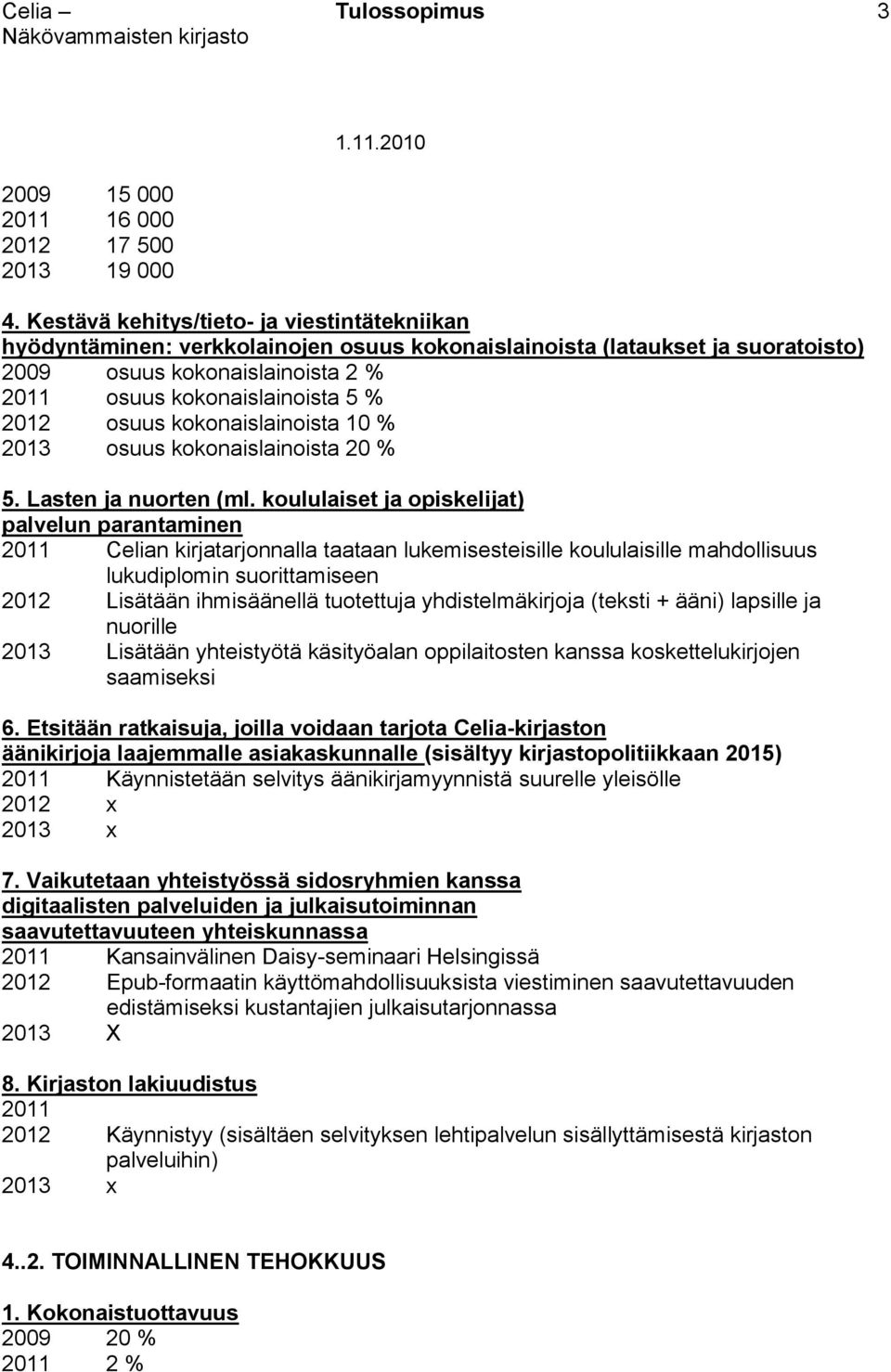 osuus kokonaislainoista 10 % 2013 osuus kokonaislainoista 20 % 5. Lasten ja nuorten (ml.