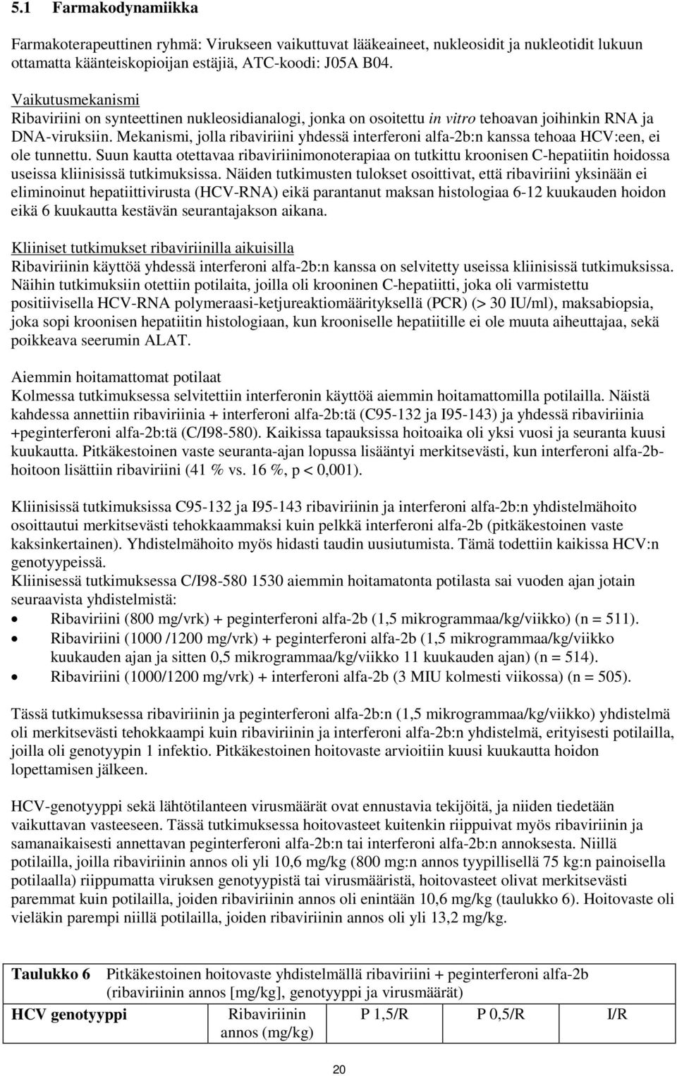 Mekanismi, jolla ribaviriini yhdessä interferoni alfa-2b:n kanssa tehoaa HCV:een, ei ole tunnettu.