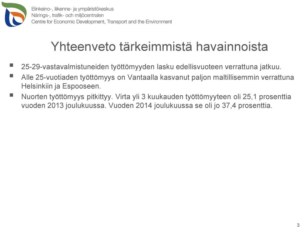 Alle 25-vuotiaden työttömyys on Vantaalla kasvanut paljon maltillisemmin verrattuna Helsinkiin