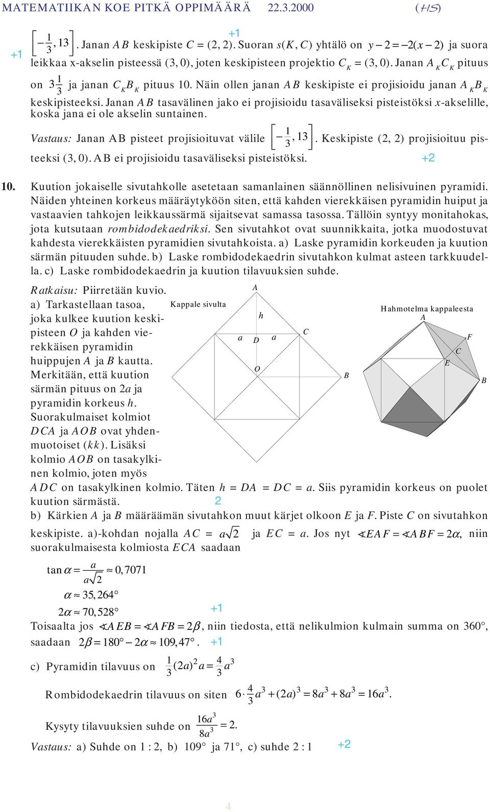 Janan pisteet projisioituvat välile, ù êë ú eskipiste (, ) projisioituu pisteeksi (, ) ei projisioidu tasaväliseksi pisteistöksi û + uution jokaiselle sivutahkolle asetetaan samanlainen säännöllinen