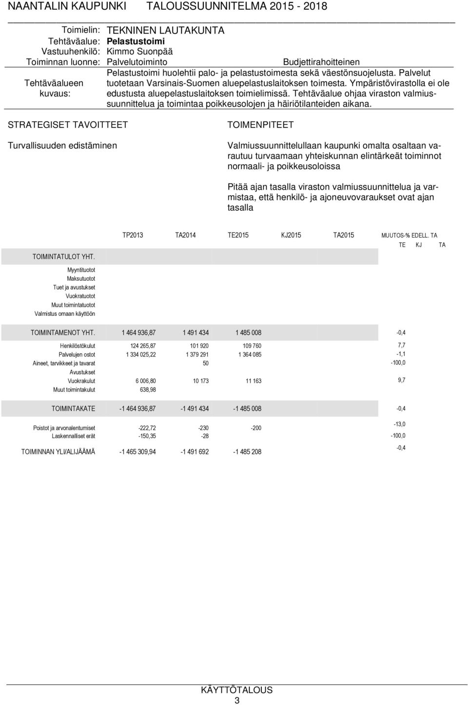 Tehtäväalue ohjaa viraston valmiussuunnittelua ja toimintaa poikkeusolojen ja häiriötilanteiden aikana.