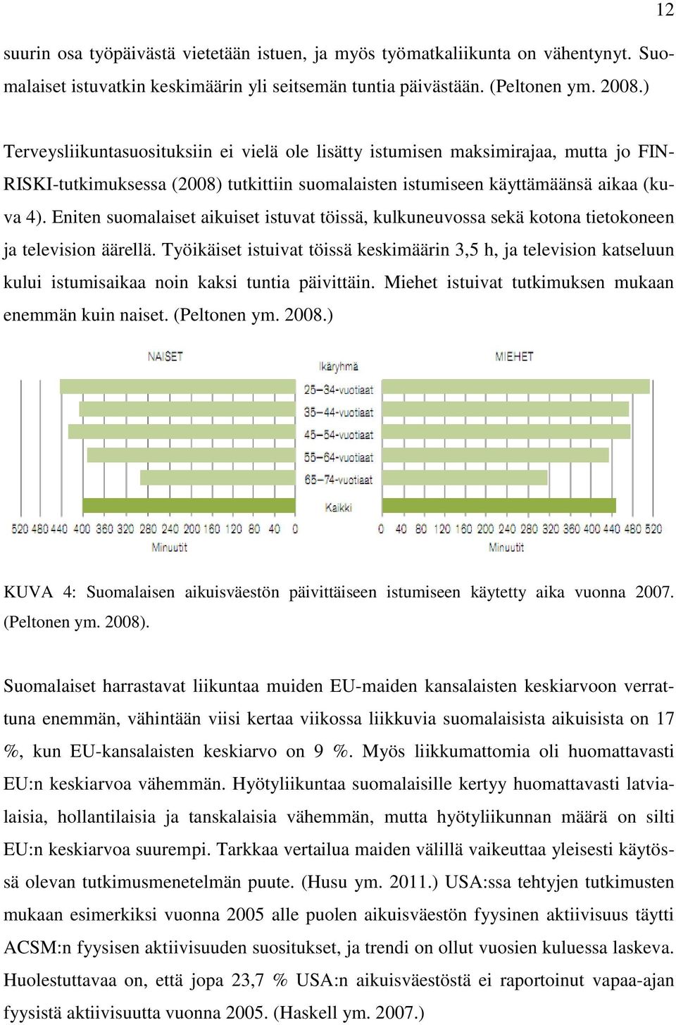 Eniten suomalaiset aikuiset istuvat töissä, kulkuneuvossa sekä kotona tietokoneen ja television äärellä.