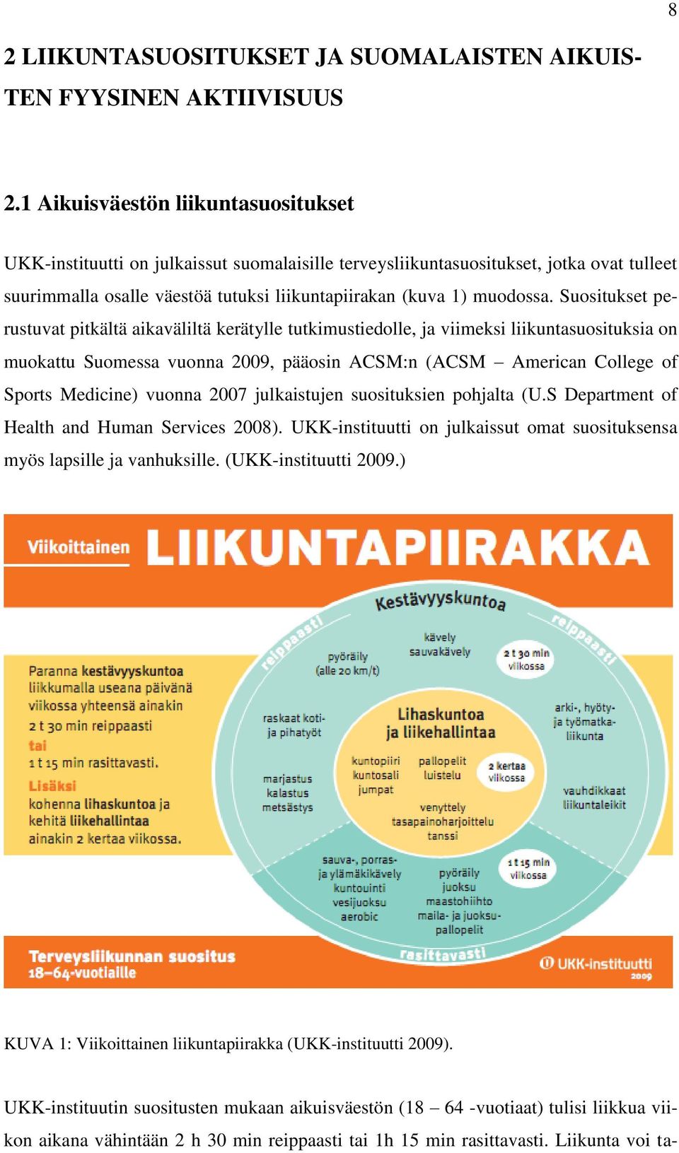 Suositukset perustuvat pitkältä aikaväliltä kerätylle tutkimustiedolle, ja viimeksi liikuntasuosituksia on muokattu Suomessa vuonna 2009, pääosin ACSM:n (ACSM American College of Sports Medicine)