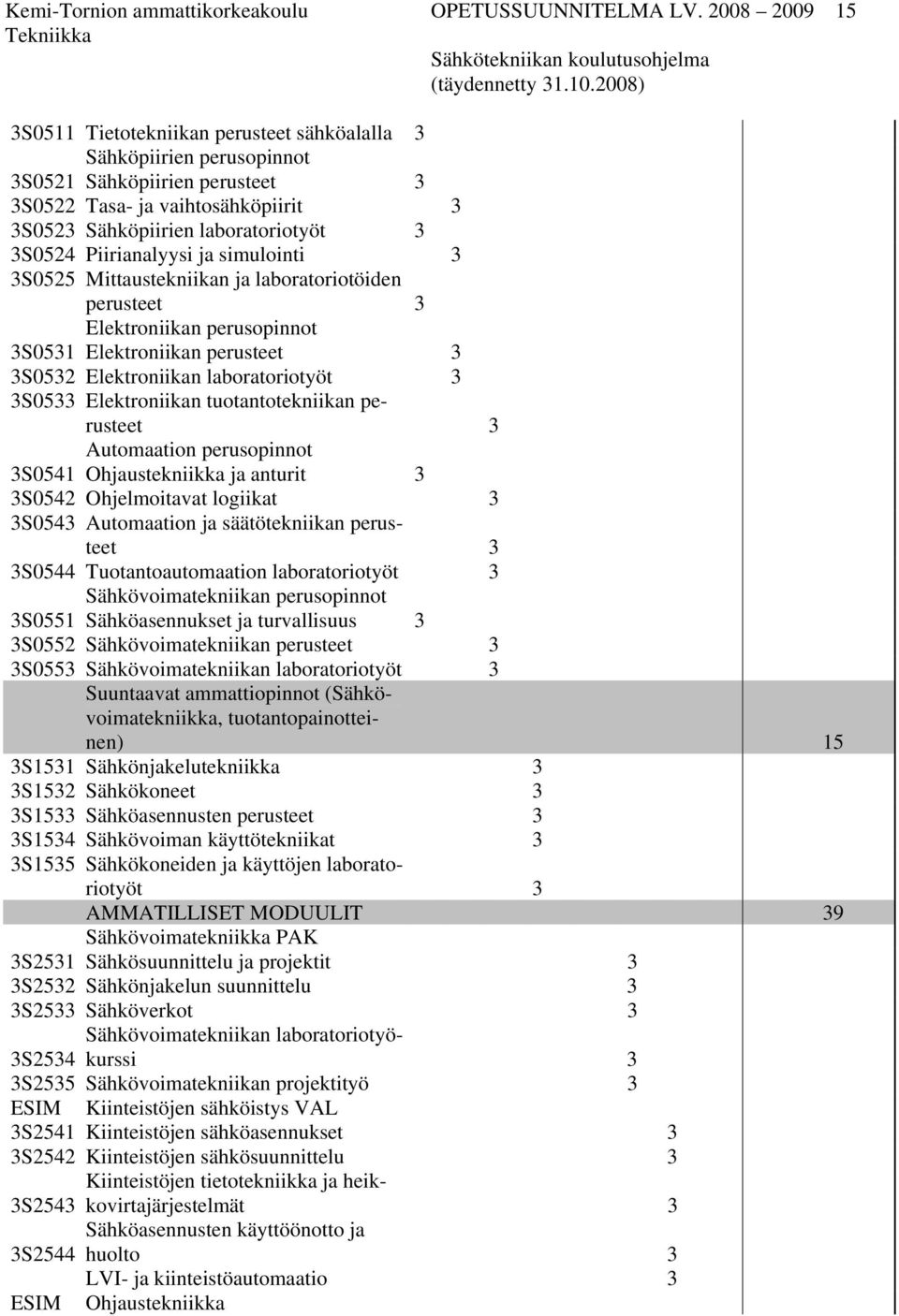 simulointi S0525 Mittaustekniikan ja laboratoriotöiden perusteet Elektroniikan perusopinnot S051 Elektroniikan perusteet S052 Elektroniikan laboratoriotyöt S05 Elektroniikan tuotantotekniikan