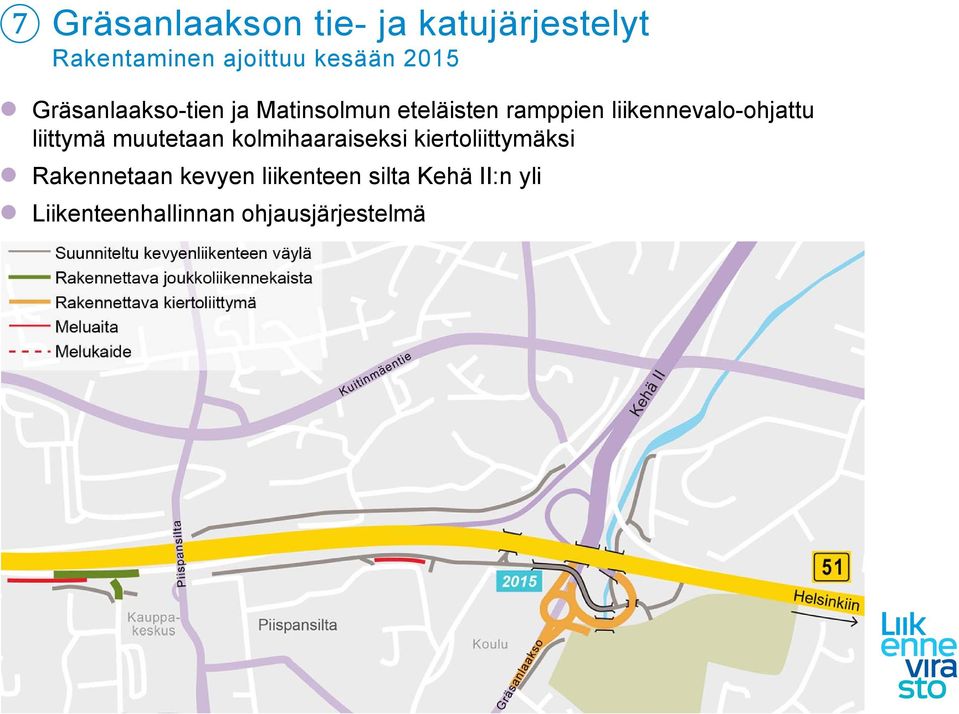 muutetaan t kolmihaaraiseksi i k i kiertoliittymäksi i Rakennetaan kevyen