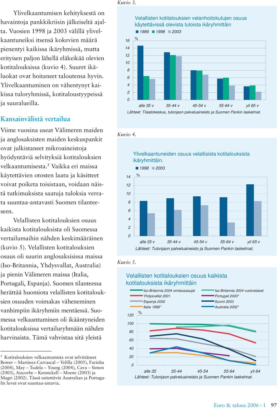 Suuret ikäluokat ovat hoitaneet taloutensa hyvin. Ylivelkaantuminen on vähentynyt kaikissa tuloryhmissä, kotitaloustyypeissä ja suuralueilla.