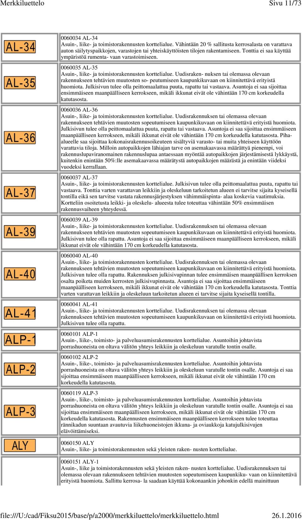 0060035 AL-35 Asuin-, liike- ja toimistorakennusten korttelialue.