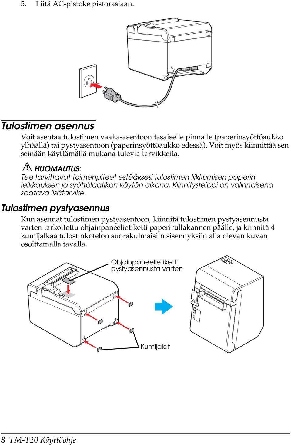 Kiinnitysteippi on valinnaisena saatava lisätarvike.