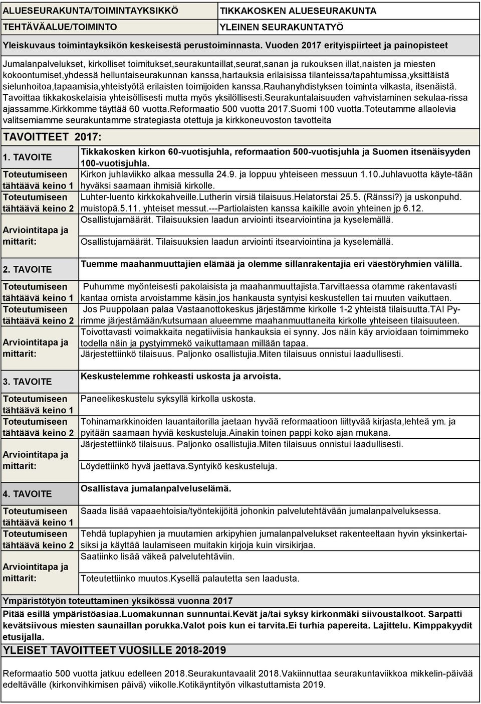 kanssa,hartauksia erilaisissa tilanteissa/tapahtumissa,yksittäistä sielunhoitoa,tapaamisia,yhteistyötä erilaisten toimijoiden kanssa.rauhanyhdistyksen toiminta vilkasta, itsenäistä.