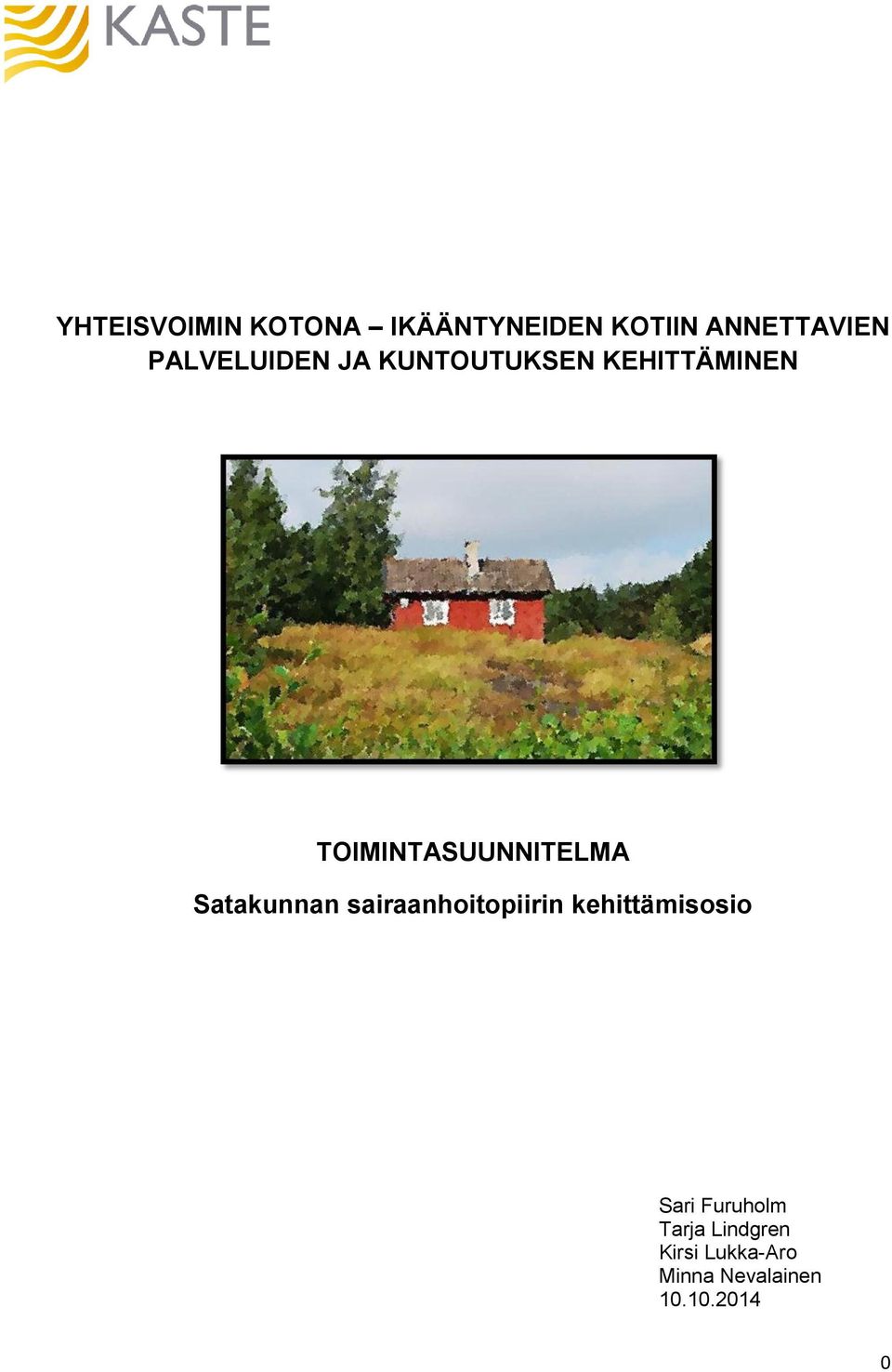 TOIMINTASUUNNITELMA Satakunnan sairaanhoitopiirin