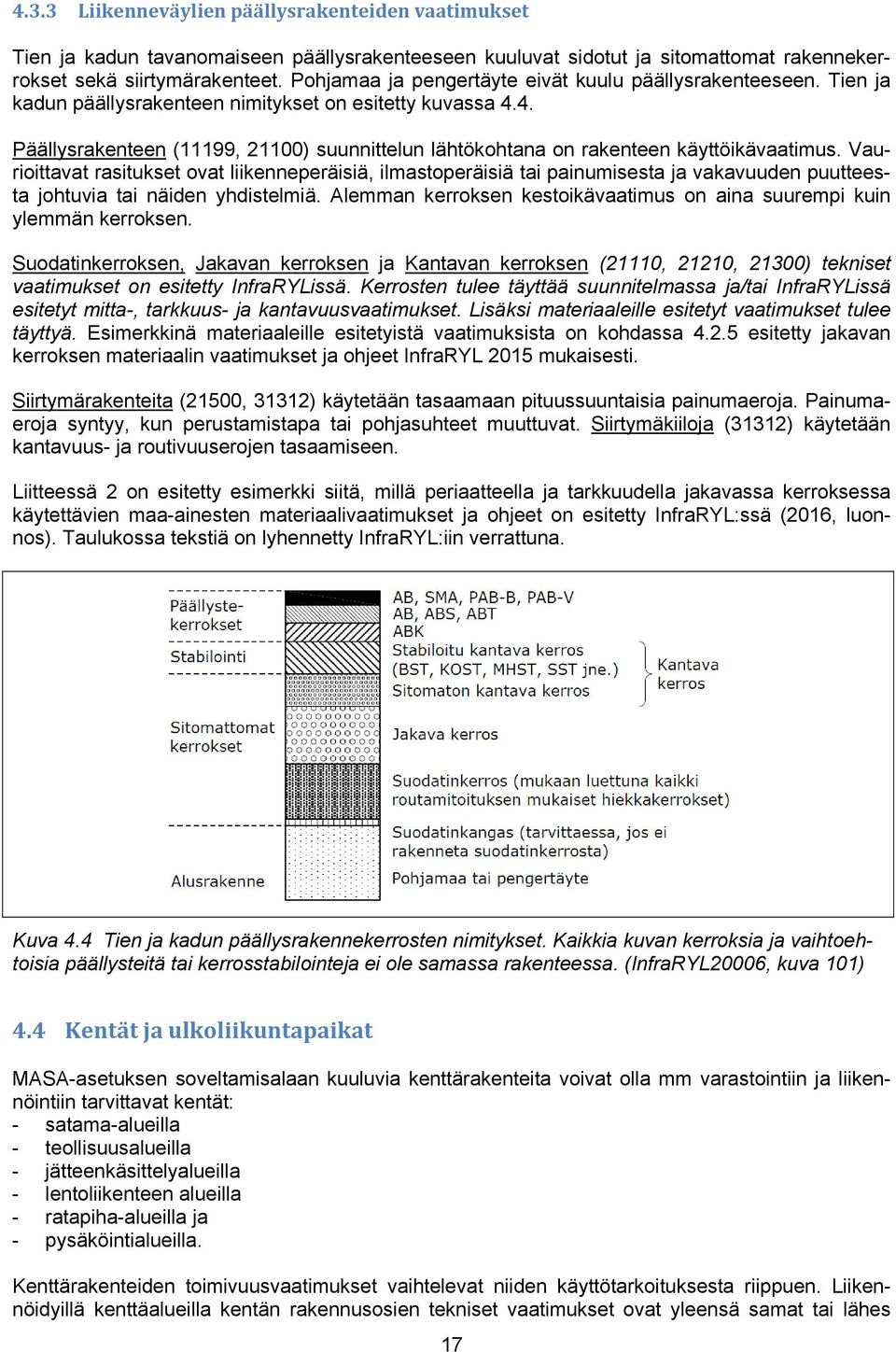 4. Päällysrakenteen (11199, 21100) suunnittelun lähtökohtana on rakenteen käyttöikävaatimus.