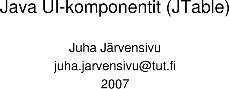 (JTable) Juha
