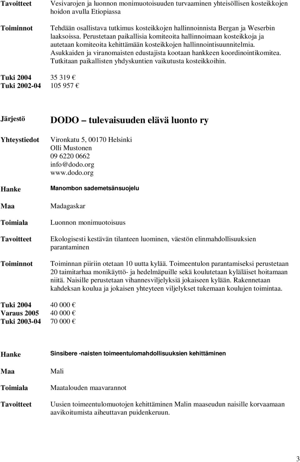 Asukkaiden ja viranomaisten edustajista kootaan hankkeen koordinointikomitea. Tutkitaan paikallisten yhdyskuntien vaikutusta kosteikkoihin.