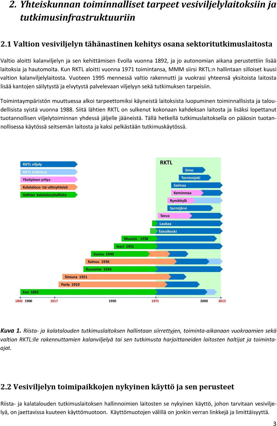 hautomoita. Kun RKTL aloitti vuonna 1971 toimintansa, MMM siirsi RKTL:n hallintaan silloiset kuusi valtion kalanviljelylaitosta.