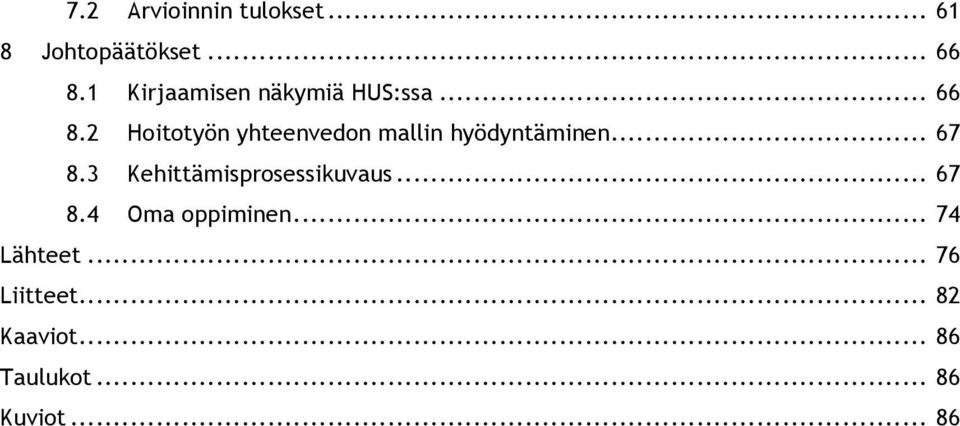 2 Hoitotyön yhteenvedon mallin hyödyntäminen... 67 8.