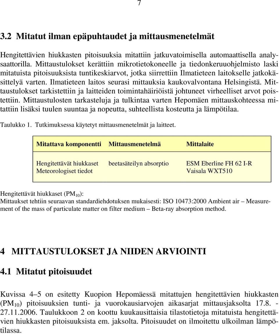 Ilmatieteen laitos seurasi mittauksia kaukovalvontana Helsingistä. Mittaustulokset tarkistettiin ja laitteiden toimintahäiriöistä johtuneet virheelliset arvot poistettiin.