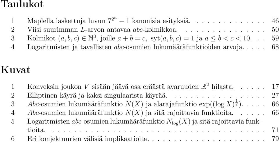 .... 68 Kuvat 1 Konveksin joukon V sisään jäävä osa eräästä avaruuden R 2 hilasta...... 17 2 Elliptinen käyrä ja kaksi singulaarista käyrää.