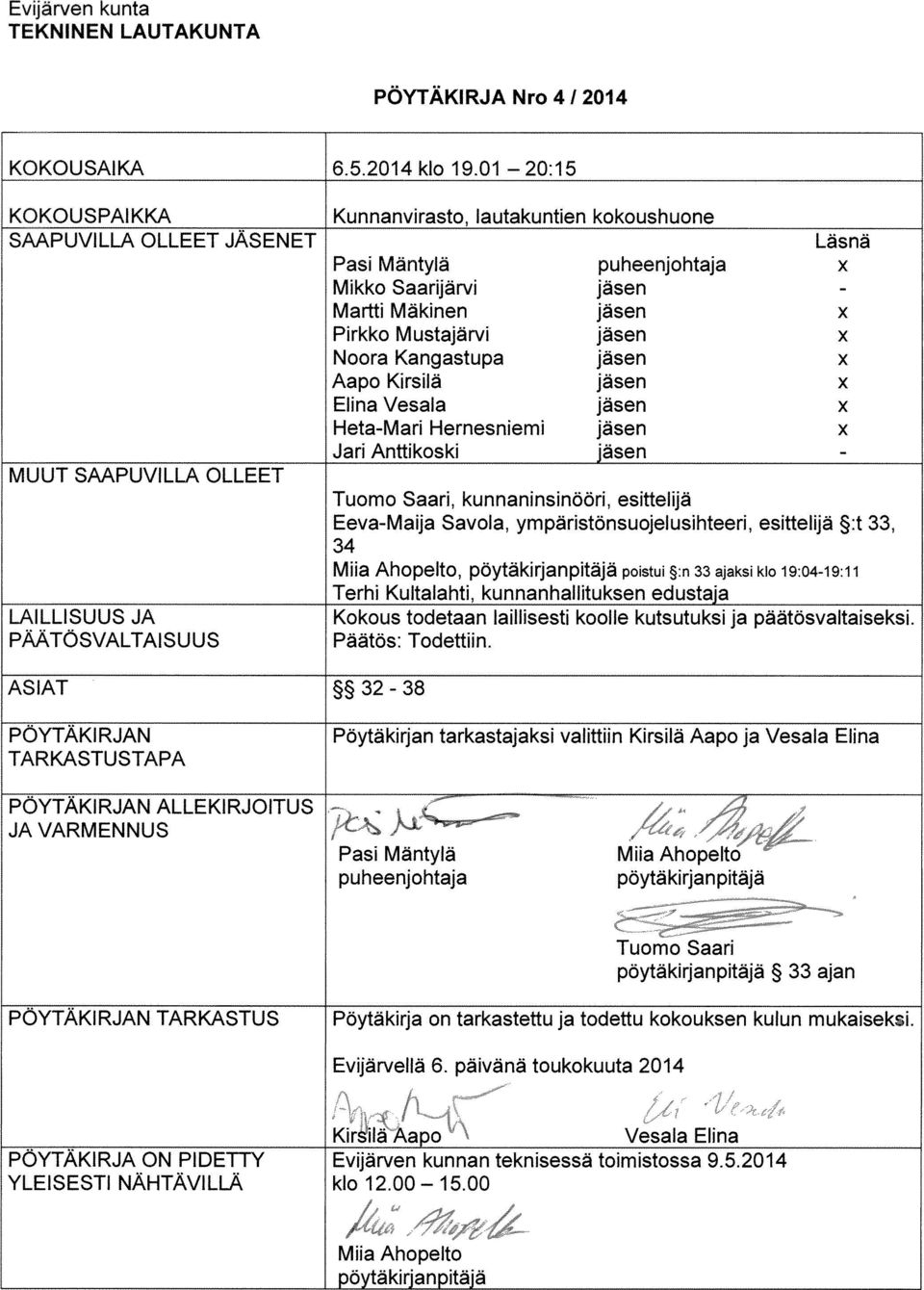 jäsen - Martti Mäkinen jäsen x Pirkko Mustajärvi jäsen x Noora Kangastupa jäsen x Aapo Kirsilä jäsen x Elina Vesala jäsen x Heta-Man Hernesniemi jäsen x Jari Anttikoski jäsen - Tuomo Saari,