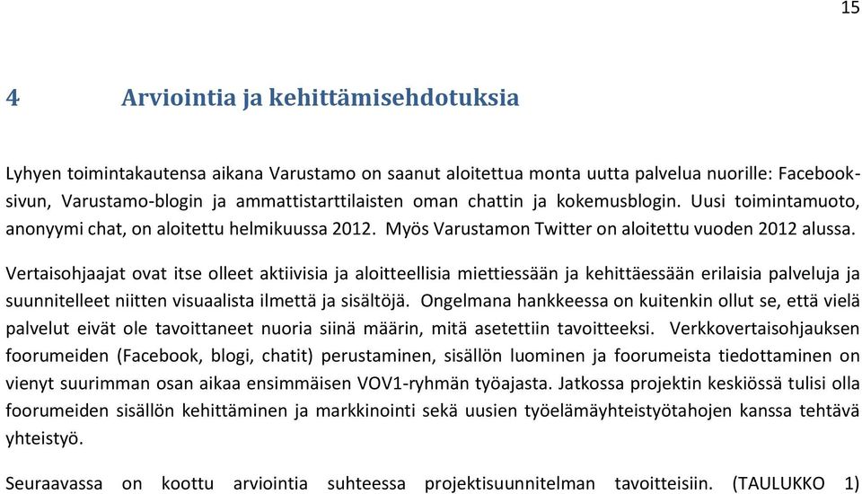 Vertaisohjaajat ovat itse olleet aktiivisia ja aloitteellisia miettiessään ja kehittäessään erilaisia palveluja ja suunnitelleet niitten visuaalista ilmettä ja sisältöjä.