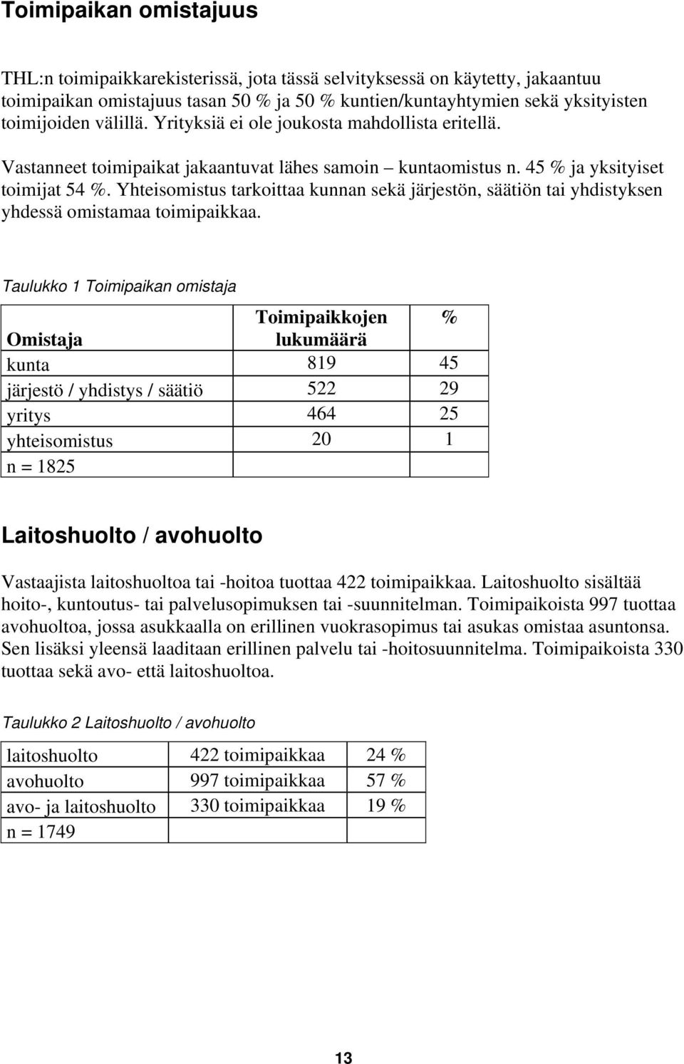 Yhteisomistus tarkoittaa kunnan sekä järjestön, säätiön tai yhdistyksen yhdessä omistamaa toimipaikkaa.