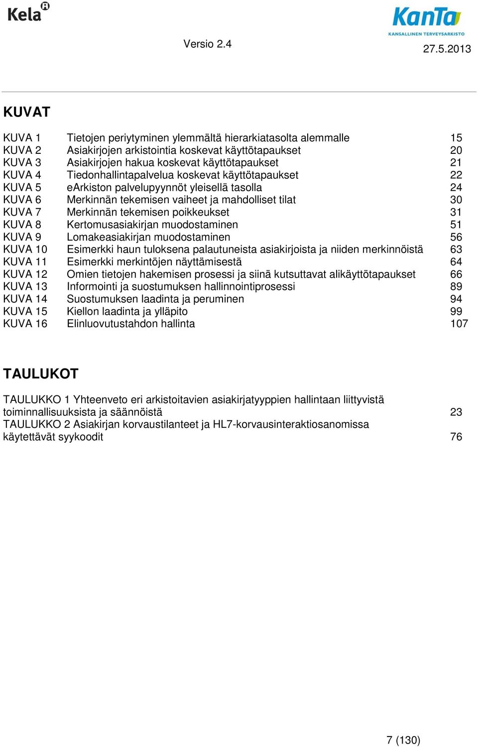 poikkeukset 31 KUVA 8 Kertomusasiakirjan muodostaminen 51 KUVA 9 Lomakeasiakirjan muodostaminen 56 KUVA 10 Esimerkki haun tuloksena palautuneista asiakirjoista ja niiden merkinnöistä 63 KUVA 11