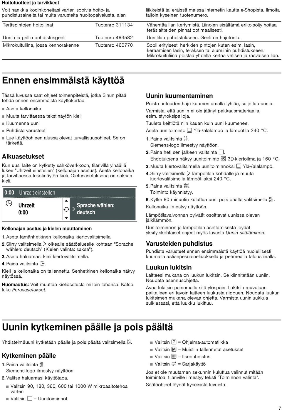 Uunin ja grillin puhdistusgeeli Tuotenro 463582 Uunitilan puhdistukseen. Geeli on hajutonta. Mikrokuituliina, jossa kennorakenne Tuotenro 460770 Sopii erityisesti herkkien pintojen kuten esim.