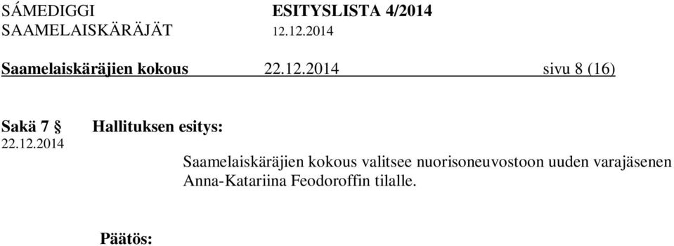 kokous valitsee nuorisoneuvostoon uuden