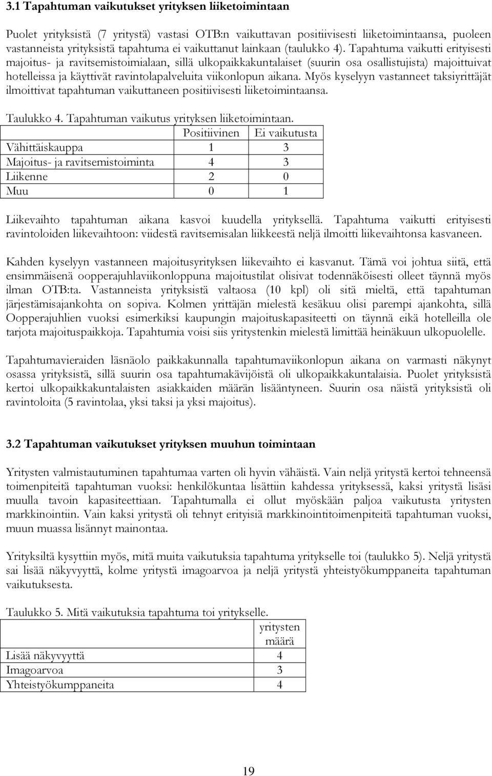 Tapahtuma vaikutti erityisesti majoitus- ja ravitsemistoimialaan, sillä ulkopaikkakuntalaiset (suurin osa osallistujista) majoittuivat hotelleissa ja käyttivät ravintolapalveluita viikonlopun aikana.