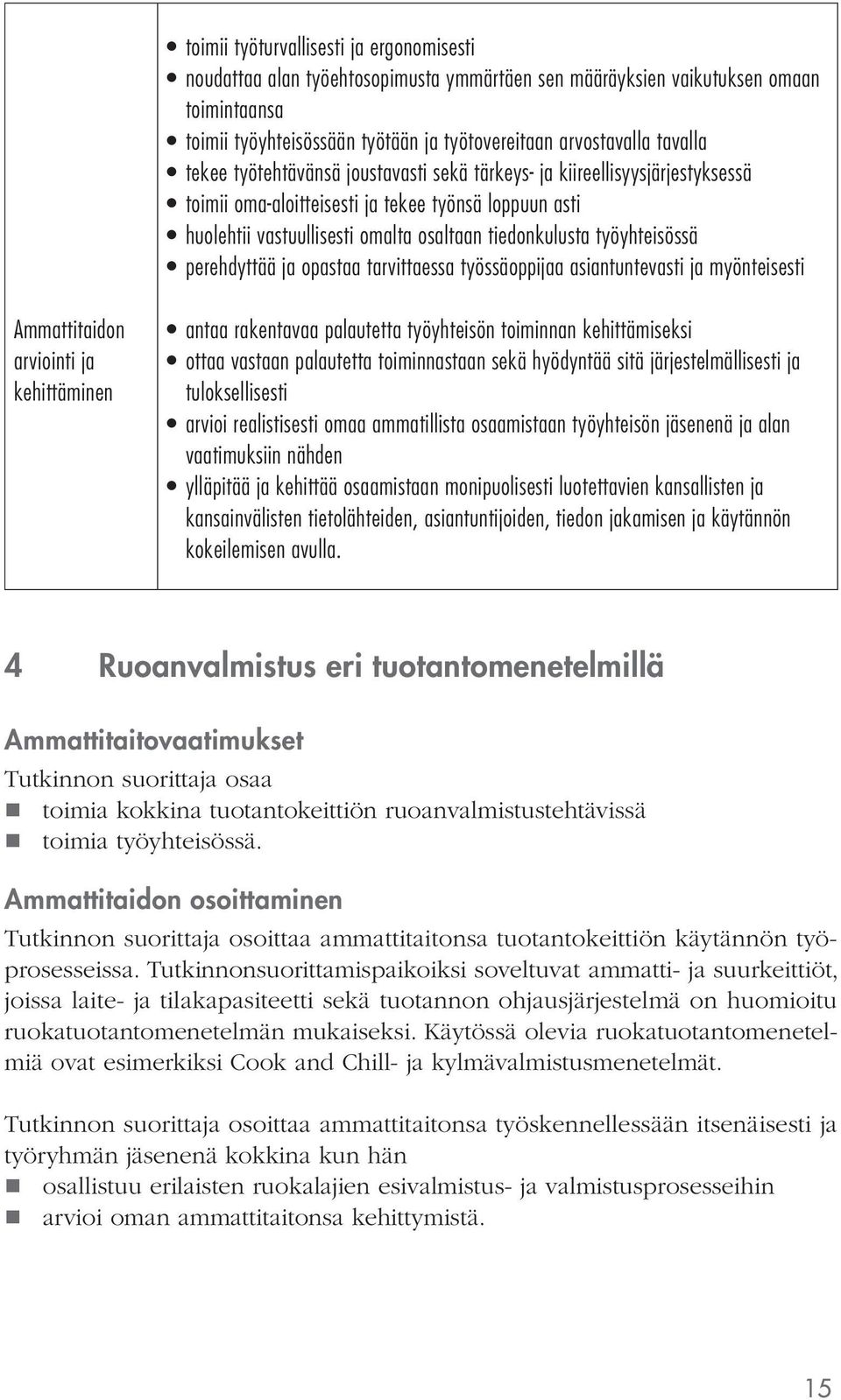 perehdyttää ja opastaa tarvittaessa työssäoppijaa asiantuntevasti ja myönteisesti Ammattitaidon arviointi ja kehittäminen antaa rakentavaa palautetta työyhteisön toiminnan kehittämiseksi ottaa