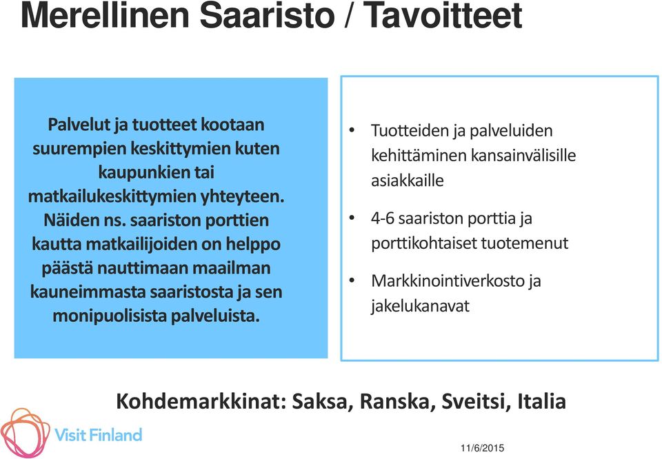 saariston porttien kautta matkailijoiden on helppo päästä nauttimaan maailman kauneimmasta saaristosta ja sen monipuolisista