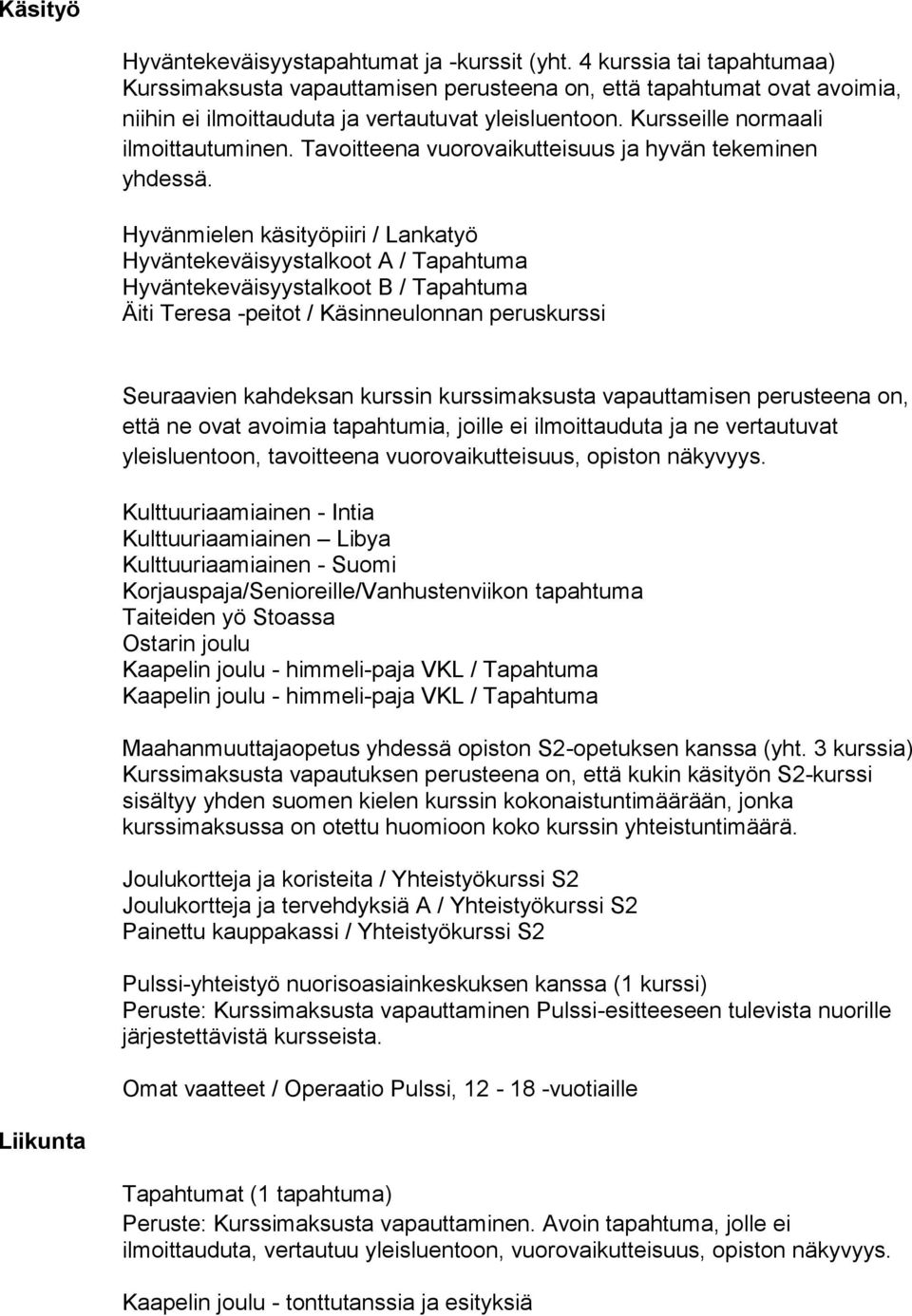 Tavoitteena vuorovaikutteisuus ja hyvän tekeminen yhdessä.