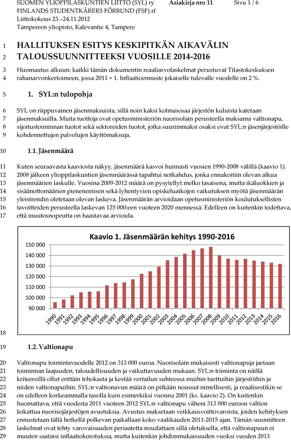 tämän dokumentin reaaliarvolaskelmat perustuvat Tilastokeskuksen rahanarvonkertoimeen, jossa 2011 = 1.