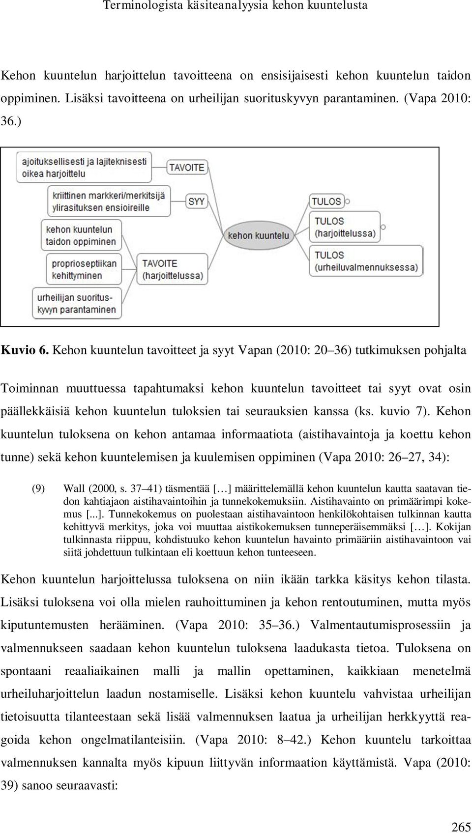 Kehon kuuntelun tavoitteet ja syyt Vapan (2010: 20 36) tutkimuksen pohjalta Toiminnan muuttuessa tapahtumaksi kehon kuuntelun tavoitteet tai syyt ovat osin päällekkäisiä kehon kuuntelun tuloksien tai