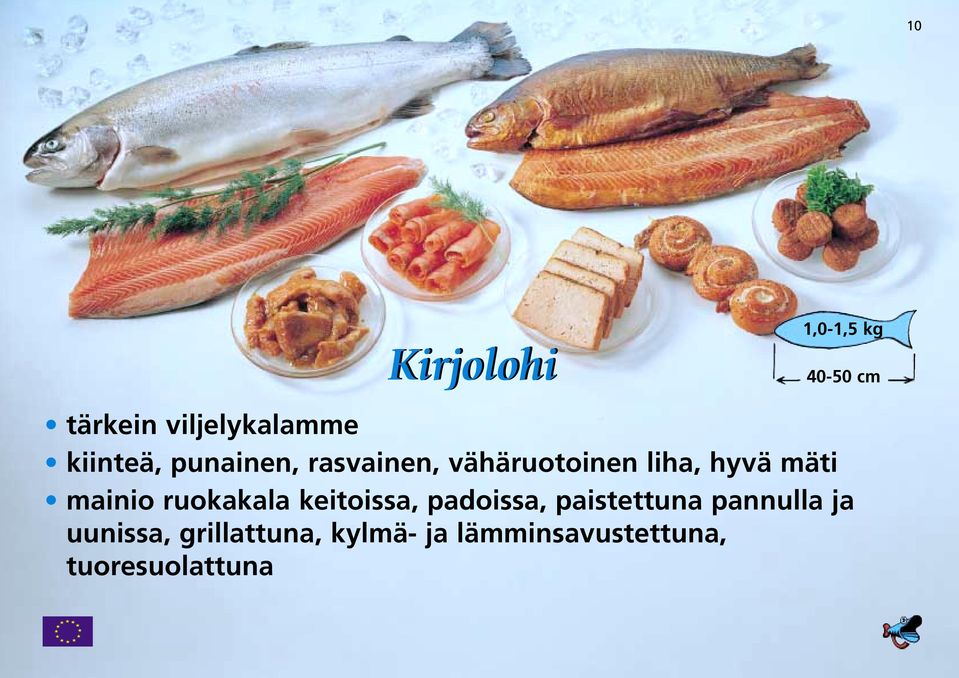 mainio ruokakala keitoissa, padoissa, paistettuna pannulla ja