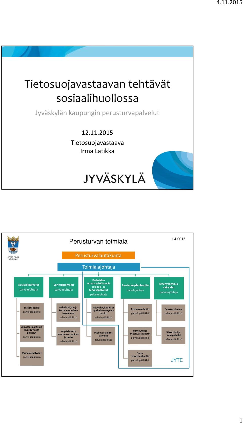 Terveyskeskussairaalat Lastensuojelu Palveluohjaus ja kotona asumisen tukeminen Neuvolat, koulu-ja opiskeluterveydenhuolto Avosairaanhoito Osastotoiminta