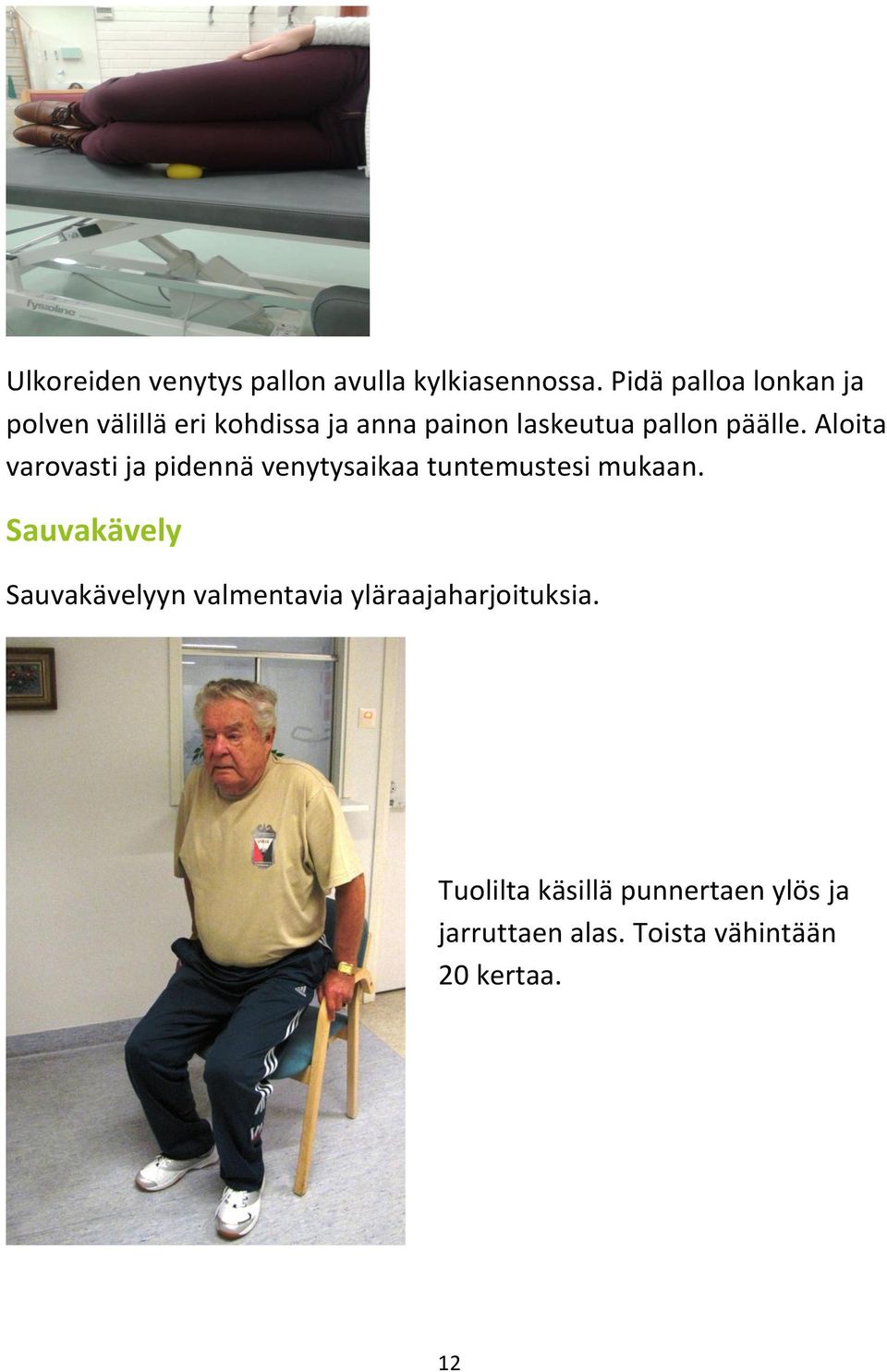 päälle. Aloita varovasti ja pidennä venytysaikaa tuntemustesi mukaan.