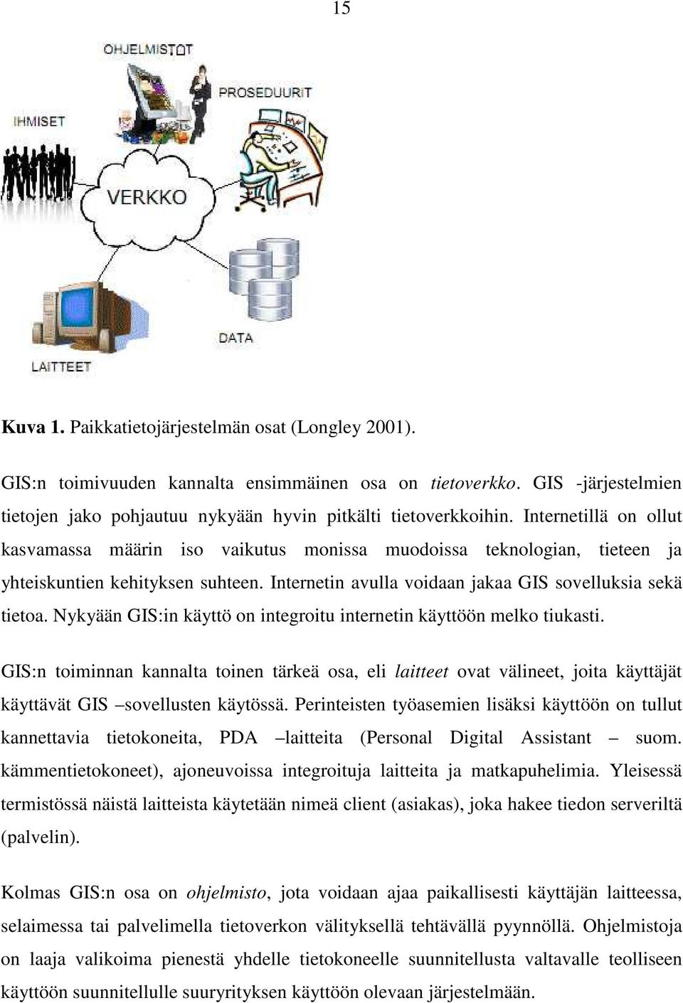 Nykyään GIS:in käyttö on integroitu internetin käyttöön melko tiukasti. GIS:n toiminnan kannalta toinen tärkeä osa, eli laitteet ovat välineet, joita käyttäjät käyttävät GIS sovellusten käytössä.