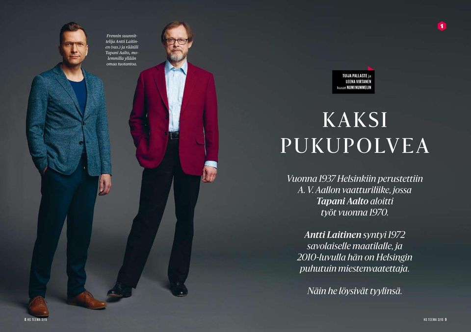 Helsinkiin perustettiin A. V. Aallon vaatturiliike, jossa Tapani Aalto aloitti työt vuonna 970.