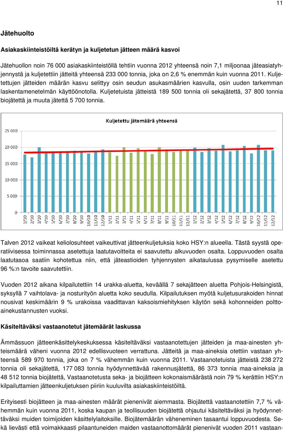 Kuljetettujen jätteiden määrän kasvu selittyy osin seudun asukasmäärien kasvulla, osin uuden tarkemman laskentamenetelmän käyttöönotolla.