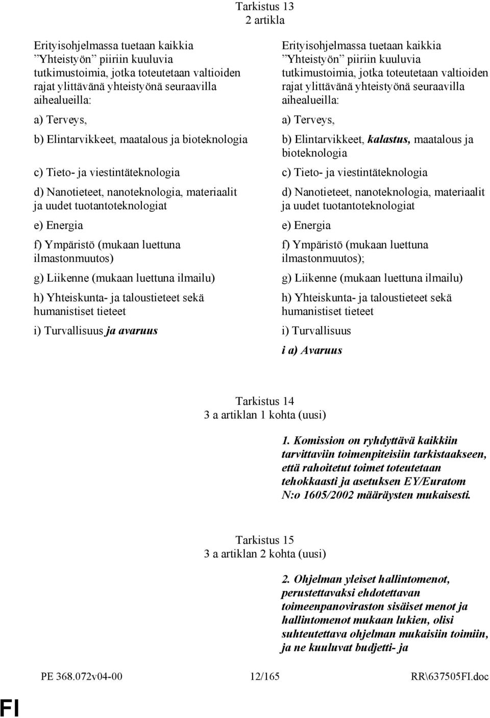 ja bioteknologia b) Elintarvikkeet, kalastus, maatalous ja bioteknologia c) Tieto- ja viestintäteknologia c) Tieto- ja viestintäteknologia d) Nanotieteet, nanoteknologia, materiaalit ja uudet