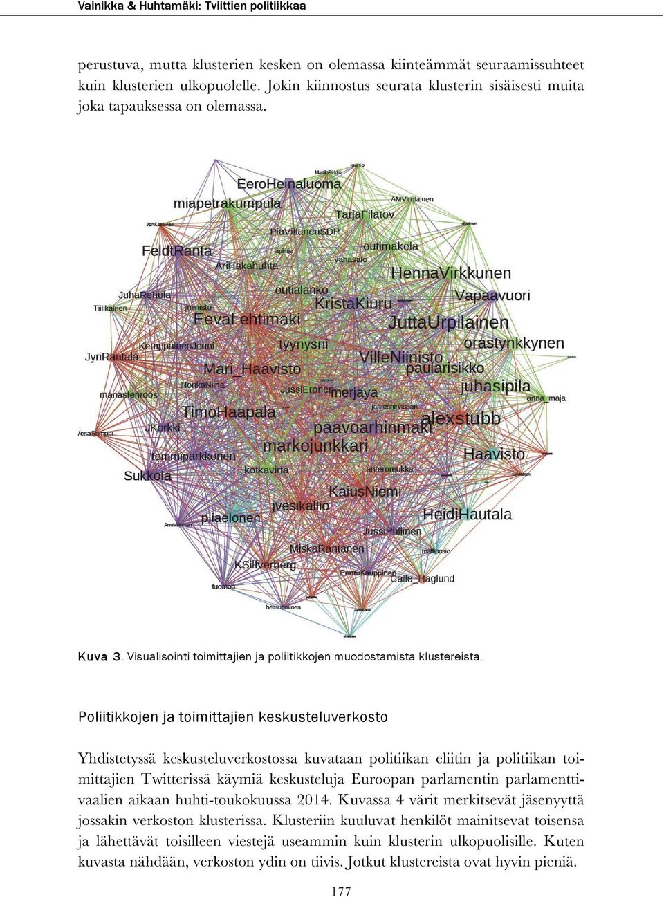 Poliitikkojen ja toimittajien keskusteluverkosto Yhdistetyssä keskusteluverkostossa kuvataan politiikan eliitin ja politiikan toimittajien Twitterissä käymiä keskusteluja Euroopan parlamentin