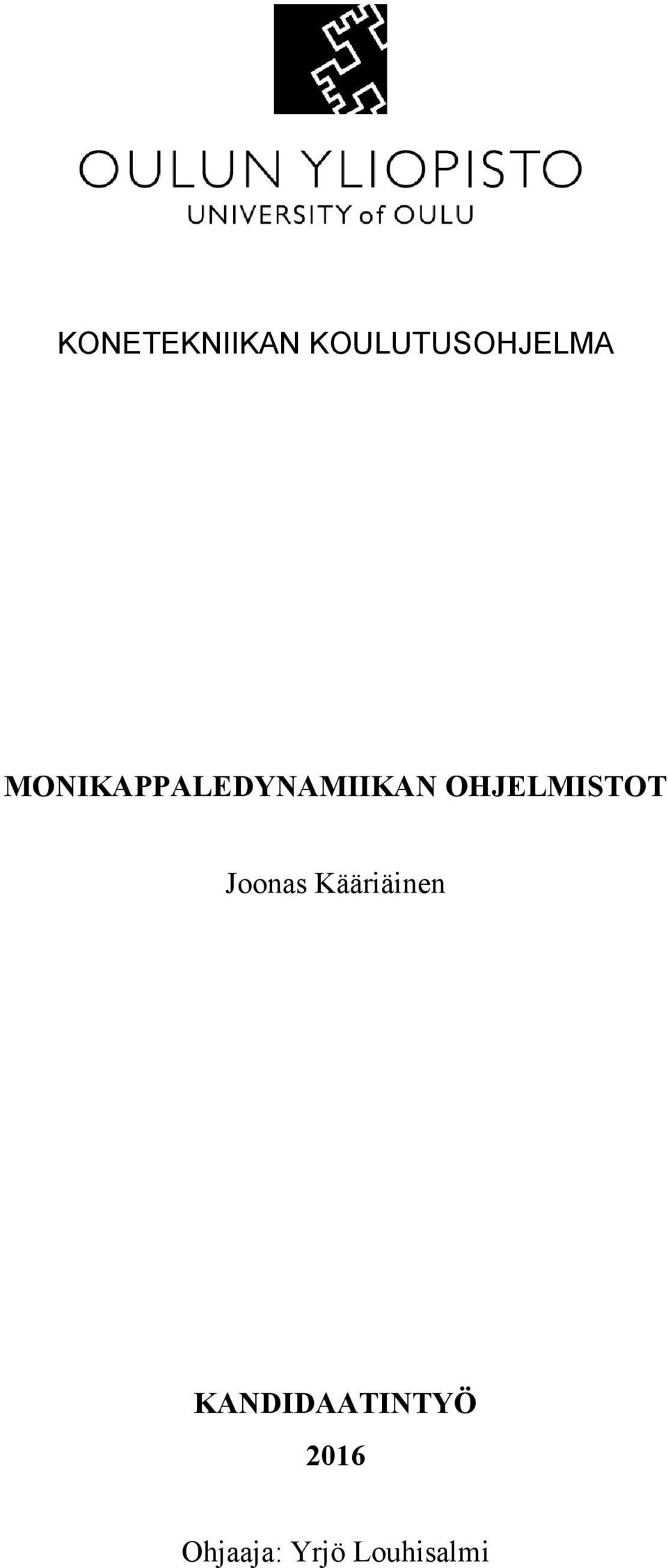 OHJELMISTOT Joonas Kääriäinen