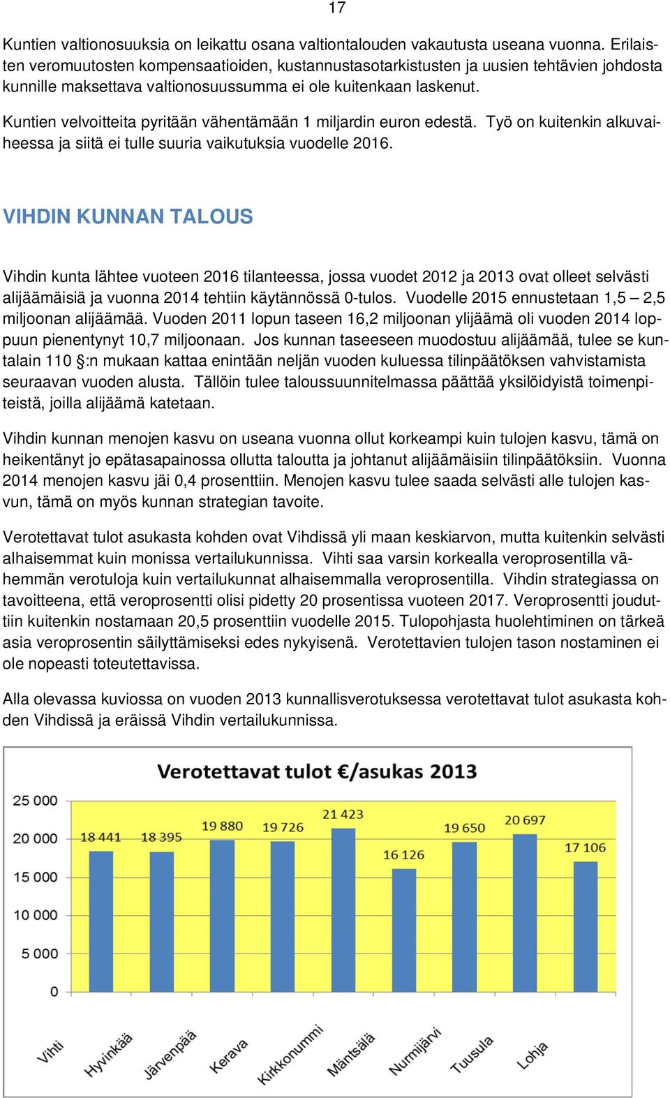 Kuntien velvoitteita pyritään vähentämään 1 miljardin euron edestä. Työ on kuitenkin alkuvaiheessa ja siitä ei tulle suuria vaikutuksia vuodelle 2016.