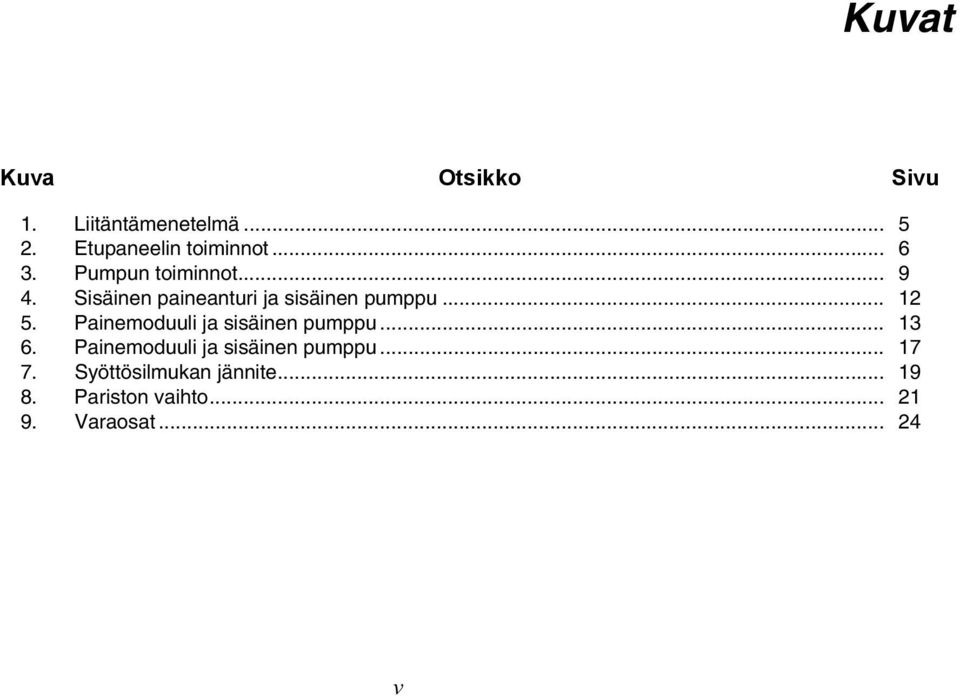 .. 12 5. Painemoduuli ja sisäinen pumppu... 13 6.