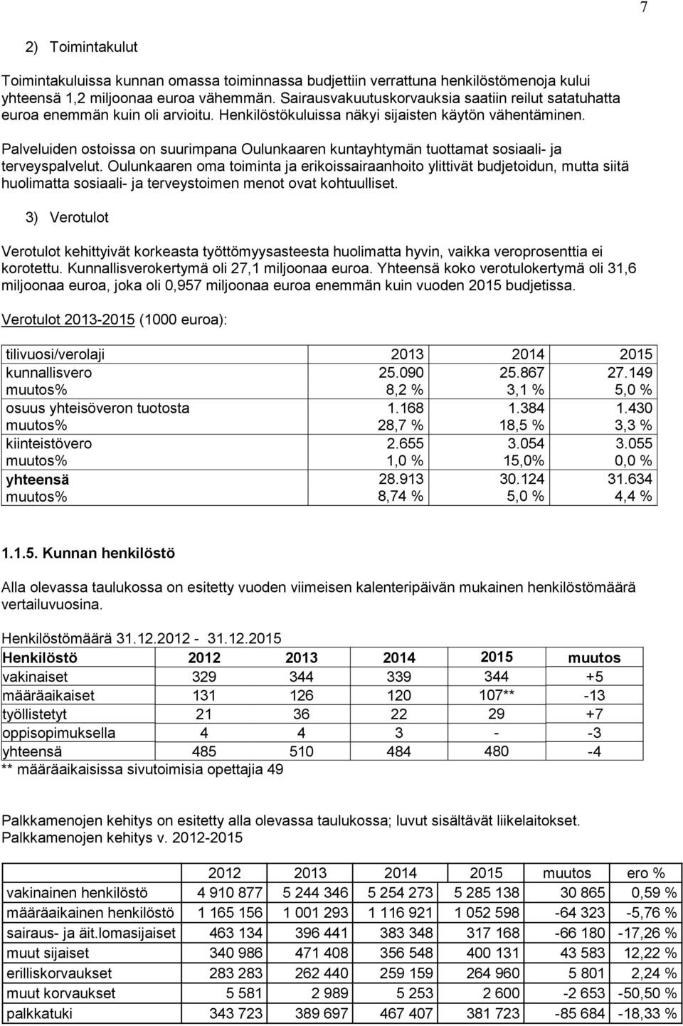 Palveluiden ostoissa on suurimpana Oulunkaaren kuntayhtymän tuottamat sosiaali- ja terveyspalvelut.