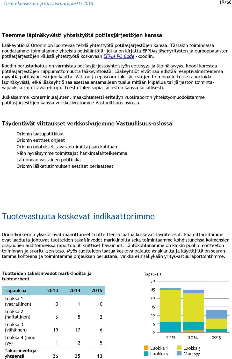 Koodin perustarkoitus on varmistaa potilasjärjestöyhteistyön eettisyys ja läpinäkyvyys. Koodi korostaa potilasjärjestöjen riippumattomuutta lääkeyhtiöistä.