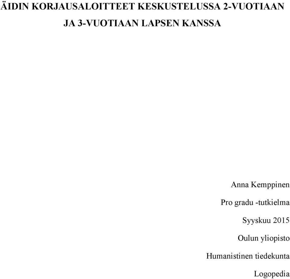 Kemppinen Pro gradu -tutkielma Syyskuu 2015